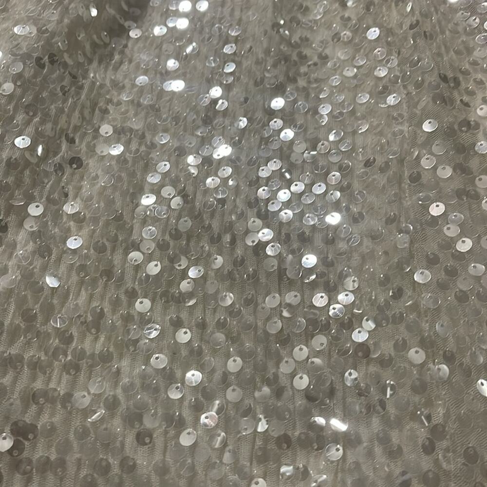 NEW Soieblu Off White Long Sequin Dress Women's Size Medium NWT - Picture 3 of 9